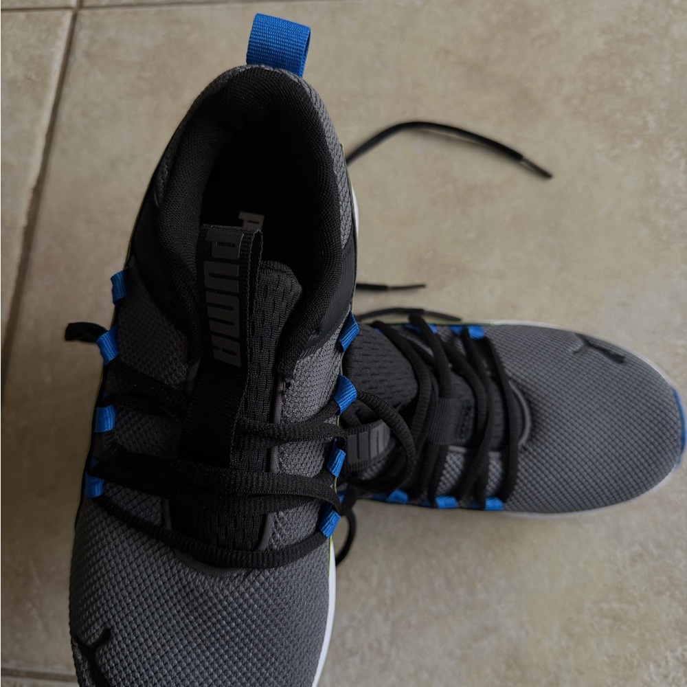 Puma Gray and Blue Men's Athletic Sneakers